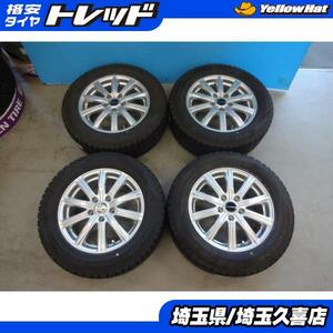 215/60R16 ダンロップ WM02 2019年製 社外アルミ 6.5J +48 5H114.3 エスティマ オデッセイ CX-3 MPV 中古スタッドレスセット 国産 埼玉