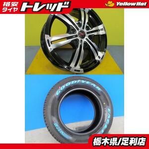 NV350 キャラバン 17インチ 新品 4本 グッドイヤー ナスカー 215/60R17 + WILDPORTER CROSS SIX 社外 アルミ ホワイトレター 足利