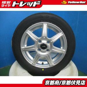 4本 新品 タイヤ 2024年製 ブリヂストン NEWNO 155/65R14 アルミホイール 14インチ 4.5J +45 100 4H 軽自動車 ワゴンR N-BOX タント