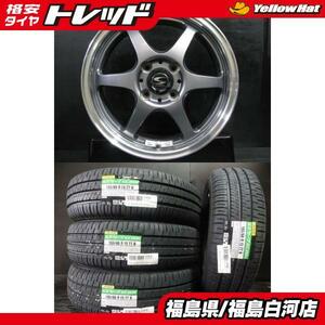 新品 夏タイヤ 165/60R15 23年製 ダンロップ EC204 中古 ホイール BADX 5.0J-15 4H 100 +45 4本 セット デリカミニ ハスラー 白河