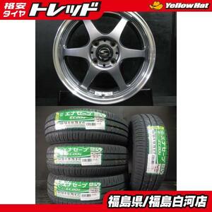 新品 夏タイヤ 165/55R15 23年製 ダンロップ EC204 中古 ホイール BADX 5.0J-15 4H 100 +45 4本セット サマー SET タント N-BOX 白河