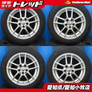 シエンタ 4本 シルバー 15インチ 5H 5穴 PCD 100 新品 185/60R15 夏タイヤ 夏用 中古 アルミホイールセット ！！