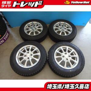 175/70R14 ダンロップ WM01 2019年製 中古アルミ 5.5J +38 4H100 カローラフィールダー シエンタ ポルテ ヴィッツ ウィングロード 等 埼玉