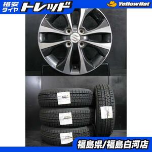 冬組 新品 冬タイヤ 165/60R15 ブリヂストン ブリザック VRX2 22年製 ＆ 中古スズキ純正 4.5J-15 +45 4/100 ハスラー ソリオ 等 白河