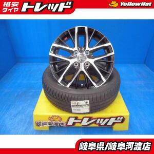 165/60R15 新品 夏タイヤホイール スマック レヴィラ 15インチ 4.5J +45 4H PCD100 BKP エコピア NH200C 165/60-15 組込済 4本SET