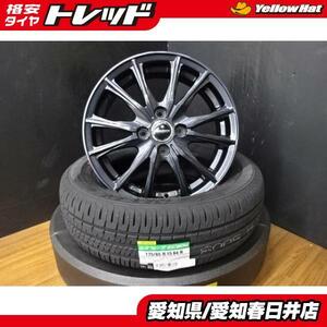 アクア スイフト 送料無料 新品 ダンロップ エナセーブ EC204 175/65R15 中古 WAREN 15インチ 4穴 100 ガンメタ アルミホイール 4本セット