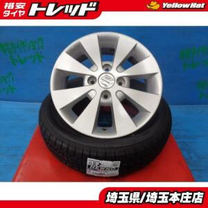 送料無料 4本 夏タイヤホイールセット スズキ純正 14インチ ブリヂストン NEWNO ニューノ 155/65R14 ワゴンR スペーシア ラパン 本庄 アル