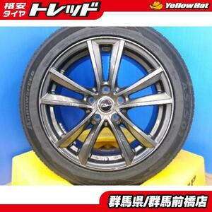 プリウスα SAI 中古 WEDS ニルヴァーナ 7J-17 +38 5H114.3 新品アロースピード AS-S01 215/50R17 夏タイヤホイールセット 前橋 リーフ 等