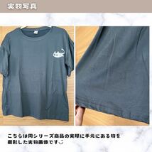 オーバーサイズTシャツ 半袖 ビッグシルエット 体型カバー ワンポイント 猫 グリーン_画像2