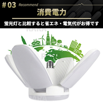 ガレージライト E26 E27 LED 2個 60W 作業灯 電球 照明 シーリングライト 照明器具 倉庫 車庫 現場 ペンダントライト インテリア 省エネ 4_画像5