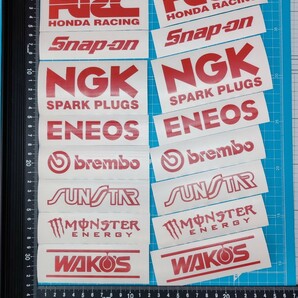 バイク　レーシング　走り屋　スポンサー　ステッカー　16枚セット　HRC NGK　wakos snapon sunstar