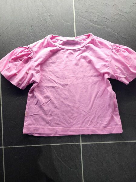 ZARA ザラ 子供服 ピンク パール付 トップス 7歳 122サイズ ティシャツ Tシャツ