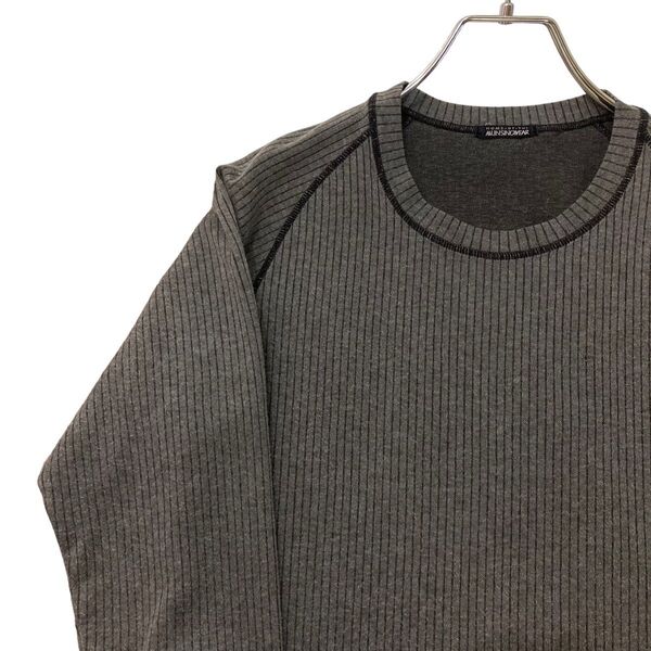 【MUNSINGWEAR】 デサント 長袖カットソー 薄手 スポーツウェア ゴルフ メンズ グレー トップス M