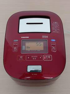 ☆【EM868】TOSHIBA　東芝　RC-10VXH　2015年製　真空圧力IHジャー炊飯器（5.5合炊き）グランレッド　通電確認済
