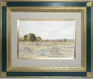Art hand Auction ▲Authentic watercolor▲19th century British painter [William Augustus Rixon] with seal from Cooling Gallery, London, Painting, watercolor, Nature, Landscape painting