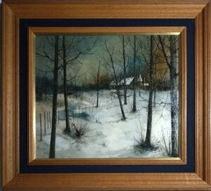 Art hand Auction ▲Authentic oil painting▲French painter [Michel Girard] Snowy Landscape Paysage de Neige autographed on the back▲F10 size frame, 69cm tall and 77cm wide▲, Painting, Oil painting, Nature, Landscape painting