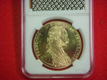 ハプスブルグ家 1890年 オーストリア・ハンガリー帝国 4ダカット貨 フランツ ヨーゼフ 1世 双頭の鷲 復刻コイン 材質不明 ケース無し_画像5