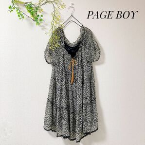 PAGE BOY ページボーイ 花柄 総柄 チュニック ワンピース シフォン M