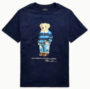 [ новый товар ] Ralph Lauren # Polo Bear хлопок футболка # женский L~LL / US Boys XL # темно-синий POLO RALPH LAUREN стандартный товар 