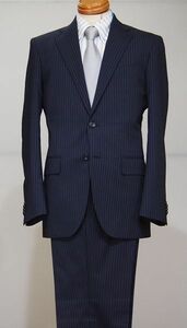  new arrival # unlined in the back suit # start .lishuno- tuck * one tuck 2.. two pants #A7# navy | stripe #4817