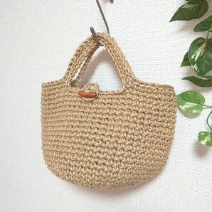 1022 麻ひもバッグ ハンドメイド 麻紐バッグ