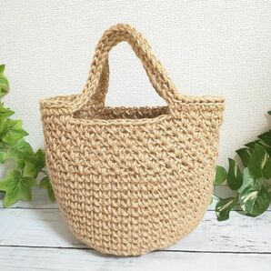 138 麻ひもバッグ ハンドメイド 麻紐バッグ