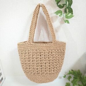 173 麻ひもバッグ ハンドメイド ショルダーバッグ 麻紐バッグ