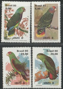 ブラジル1980＃1715－鳥・オーム4完　　未　 ＄2.60