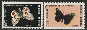 アンドラ(仏)1976＃251－自然保護・チョウ2完 未　 ＄5.15
