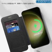 Galaxy S22 キルティングレザーケース ギャラクシー s22 クリアケース　galaxy s23 カバー SC-51C SCG13 透明 MagSafe充電 手帳型 パープル_画像6