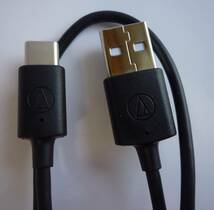 美品 Audio technicaオーディオテクニカ USBケーブル 携帯 USB-Cケーブル 35cm USB Type-Cケーブル　USB Type-C to USB Type-A 黒 充電 _画像2