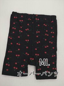  over pants Cherry pattern lady's under pants inner flexible ML black 