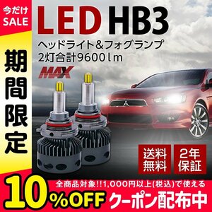 2021年全面改良! LED ヘッドライト フォグランプ HB3 信玄MAX 2灯合計9600LM 2年長期保証 360度 LED バルブ ホワイト 6000K 12V 車検対応