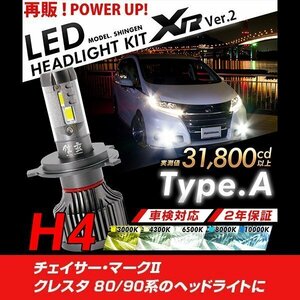 改良版!! LED 信玄 XR H4 Hi/Lo チェイサー マークⅡ クレスタ 80 90系 配光調整無しで超簡単取付 車検対応 安心の2年保証 12V 24V