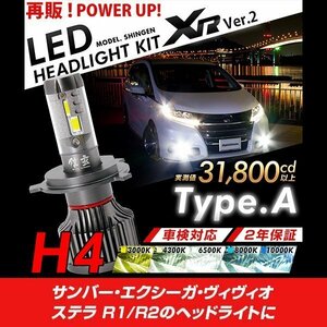 改良版!! LED 信玄 XR H4 Hi/Lo サンバー エクシーガ ヴィヴィオ ステラ R1 R2 配光調整無しで超簡単取付 車検対応 安心の2年保証 12V 24V