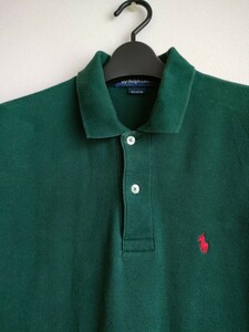 POLO RALPH LAUREN Ralph Lauren * рубашка-поло с коротким рукавом мужской размер L* темно-зеленый 