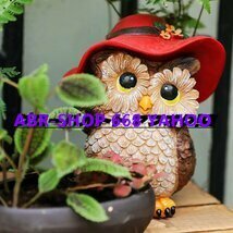  new goods arrival lovely owl hat owl . garden o- men to animal ornament ornament garden miscellaneous goods present hand made resin .. thing entranceway 