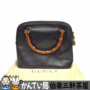 GUCCI【グッチ】バンブーハンドバッグ　000.1046.0290　レザー　ブラック　レディース【中古】