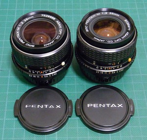 [送込] smc PENTAX-M 28mm F2.0 ＋ 同 35mm F2.0 ／ペンタックス ／旭光学 ／Kマウント