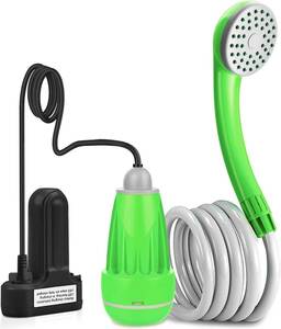 ポータブルシャワー アウトドアシャワー USB充電式 電動シャワー キャンプ 釣り 海水浴 サーフィン 洗車 コンパクト 