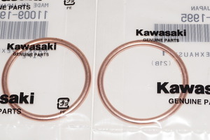 カワサキ純正部品 11009-1995 マフラーガスケット 39ｘ44 2個セット Muffler gasket Genuine parts 送料込 2X-5066 ゼファー1100 ゼファー1