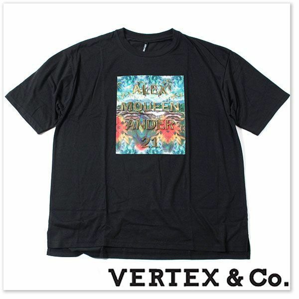 【新品ブランド品】送料無料 VERTEX&Co. バーテックス 個性あふれる3D エンボス ロゴプリント メンズTシャツ 半袖 XLサイズ ブラック V2065