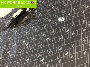 HK WORKS LONDON Green(コシノヒロコゴルフ)春夏 新品 吸水速乾 ダイヤ柄モックネック半袖シャツ C5330RR(ブラック)Ｍ
