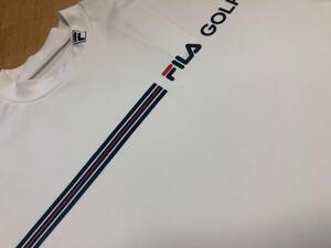 FILA GOLF(フィラ ゴルフ) 春夏 UVカット 吸汗速乾 接触冷感 半袖モックネックシャツ 742-678B(ホワイト)ＬＬ