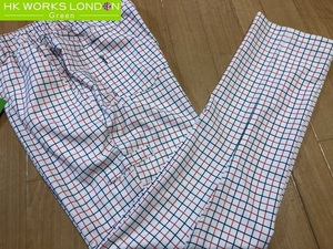 HK WORKS LONDON Green( Koshino Hiroko Golf ) spring summer new goods . sweat speed ., stretch check pattern long pants HM1004( white )76-84