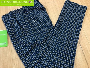 HK WORKS LONDON Green( Koshino Hiroko Golf ) spring summer new goods . sweat speed ., stretch check pattern long pants HM1004( navy )76-84