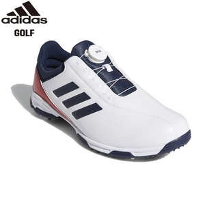 adidas Golf(アディダスゴルフ)トラクションライトボア スパイクシューズ EE9200(ホワイト/ネイビー/レッド)２６．５ＣＭ