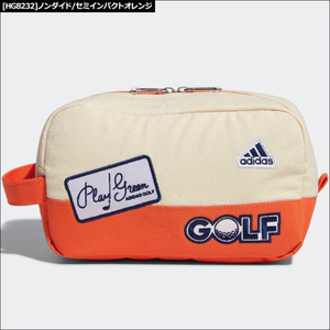 adidas Golf(アディダスゴルフ)コットンキャンバス ラウンドポーチ GR665(オレンジ)