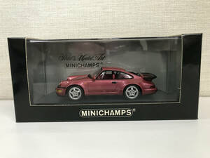 【１円スタート】1/43 ミニチャンプス ポルシェ 911 ターボ 1990 Redmetallic Porsche 911 turbo 1990 MINICHAMPS 430 069108 ZG