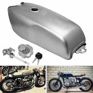 ■汎用.9L.ヴィンテージ.カフェレーサー.燃料タンク.鉄キャップスイッチ.ヤマハ.ホンダ.CG125.BMW.カワサキ.バイク用品.バイクパーツ